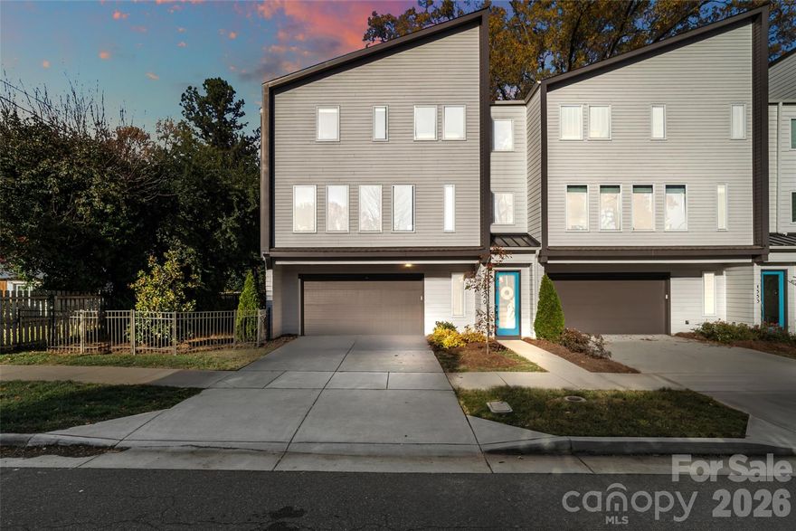 Rare end-unit opportunity to join this charming four-home community, just minutes from Uptown Charlotte. Enjoy close proximity to Plaza Midwood, Central Avenue, and all the shops, restaurants, and vibrant lifestyle the area has to offer! This premium end unit features expansive windows that flood the open, highly functional floor plan with natural light — perfect for everyday living and effortless entertaining. The well-appointed kitchen boasts custom cabinetry, a large center island, quartz countertops, a stylish tile backsplash, and high-end stainless steel appliances. Wide-plank, site-finished hardwood floors flow throughout the ground level, main level, staircase, and upstairs hallway, adding warmth and continuity to the home.The primary suite features a spacious walk-in closet and a luxurious bathroom with a walk-in shower and dual vanities. Enjoy the outdoors from the private rear deck on the main level or the covered patio on the ground floor. Fresh pine needles and fence make this perfect everyone!  Parking is a breeze with a two-car garage and an additional driveway for guests. Walk to Eastway Crossing whick features Portofinos, Barts Mart, Dairy Queen, and more! Also there is our very own neighborhood bar at the end of Pinecrest called Franks Beer Shop!  Come see for yourself everything this exceptional townhouse has to offer!