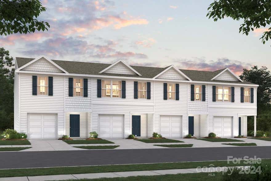 Welcome to your dream home in the The Townhomes at Trivium! The Holly Springs Plan is a stunning new 2 story Townhome, featuring an open-concept design that flows seamlessly from the expansive great room to the home's central hub. The contemporary kitchen dazzles with stylish cabinetry, sleek granite countertops, and  stainless steel appliances ideal for any culinary endeavor.
Upstairs, discover all bedrooms, a dedicated laundry room, and a versatile loft space perfect for an office, play area, or cozy reading nook. The primary suite offers a private bath with dual vanity sinks and a spacious walk-in closet. A 1-car garage and energy-efficient Low E insulated dual-pane vinyl windows add to the appeal, complemented by a 1-year limited home warranty for added peace of mind. Embrace a vibrant lifestyle in Holly Springs Plan. Full appliance package included!  Stainless Steel smoothtop range, microwave/hood combo, dishwasher, refrigerator plus washer and dryer.
