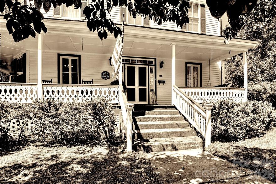 New price and NEW paint in downstairs! Owner has had restoration work on plaster walls and fresh paint downstairs. Historical two-story home on Edgefield's premier location, Buncombe Street! Original structure built in 1890, enlarged in 1895 by local lawyer, E.H. Folk, and family owned until 1961. Open the victorian architectural front door to a graceful hall with a beautiful staircase. Lovely shady front porch with fretwork spindles overlooks lush yard with renowned camellia garden and other flowering trees. Gardens once contained 500 camellia trees. Many century trees including a tea tree believed to be a gift from Russian Czar to Lucy Pickens in the late 1800's. Large country kitchen with new stove, microwave, and refrigerator at rear of home steps out onto its own private porch and access to privacy fenced back yard. Original wood floors, newly refinished in the downstairs. Dining room has floor to ceiling, large built in corner cabinet for fine China. Fireplaces have surrounds of antique tile. Living room has original coal grate fireplace with cover. Upstairs is another center hall and 4 bedrooms and newly renovated bath. Great metal roof installed 7 years ago. FIVE fireplaces throughout home! Fireplace in kitchen is gas burning, all others are already plumbed for gas. Recent updates to home include two new AC units, insulation, foundation repairs, exterior siding repairs, attic repairs, and re-wiring, and pvc plumbing throughout house. Current owner has completed major restoration for house and garden. Handicapped accessible and High Speed Internet with Carolina Connect. Walking distance to Historic Downtown Edgefield with shops, restaurants and public square. Utilities $235/month! NO City taxes in Edgefield!