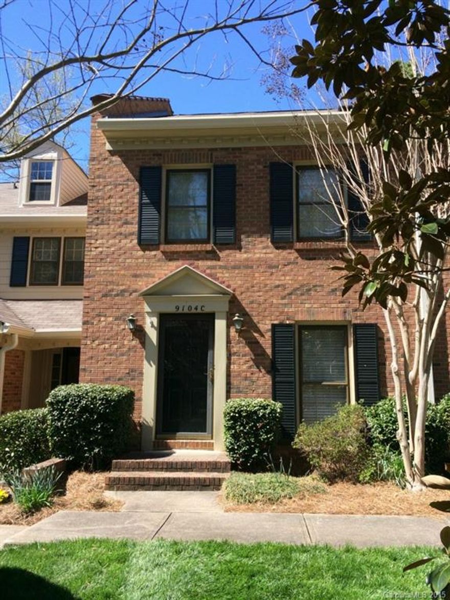 Spacious 2 BR full-brick townhome in need of some TLC but priced accordingly.  Located in sought after neighborhood. Private fenced courtyard with patio. Great room with fireplace, eat-in kitchen and stainless appliances. Half bath on main level and laundry up. Washer/dryer and refrigerator included. Attached outside storage room. New roof in 2012. Convenient to Galleria shops and restaurants.