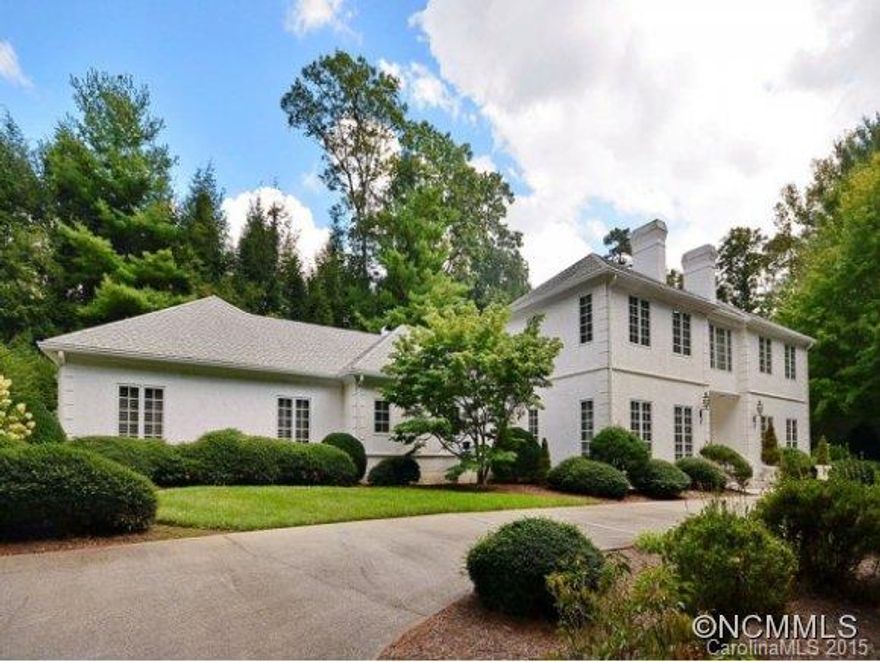 Elegant home with vast main level living, custom built quality, on private corner lot. Master with fireplace, sitting area-his-hers baths.Kitchen/hearth room with breakfast area , spacious formal dining with fireplace, upstairs family/guest quarters upstairs with study/game room, lush landscaping-pool surrounded by roses,oversized garage for 2 cars plus golf cart,walk to membership Country Club, minutes to Biltmore Village, Biltmore Park, DT