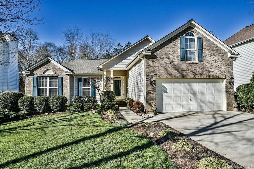 Meticulously maintained ranch home w/4th bed/bonus above the garage. Kitchen w/granite, wood floors & all appliances remain—including refrigerator,washer&dryer. Open floorplan-Great Room w/ tv niche over gas fireplace & Dining area w/chair rail & molding. New water heater '09. New roof '09 & HVAC system '14 both w/warranties. Screened porch & big deck overlook landscaped flat yard. Underground drainage & irrigation system. Garage w/built-in work bench & sink. Award-winning golf course community.