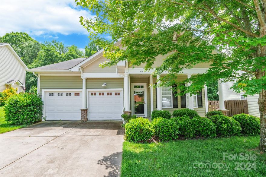 Discover comfort & convenience in this charming Westbury model home by Standard Pacific Homes. With 3 bedrooms and 2 baths, it welcomes you with a covered front porch & an inviting entry foyer featuring engineered wood floors that flow throughout the main living areas & crown molding adorning the common areas. The kitchen, with recessed lights, boasts ample cabinets & a tiled breakfast bar, connecting to a cozy breakfast area and great room with a gas log fireplace w/fan blower. Sunlight streams through windows & transom windows, creating a bright & open space. The primary suite offers a walk-in closet & ensuite bathroom w/dual vanity. Enjoy the convenience of a utility sink in the garage, along with newer appliances carrying warranties & an HVAC that has had routine maintenance every 6 mo. Safe bolted to primary closet floor conveys. Outside, you will find a covered patio & a convenient irrigation system. Community amenities include an outdoor pool, playground, walking trails & more!