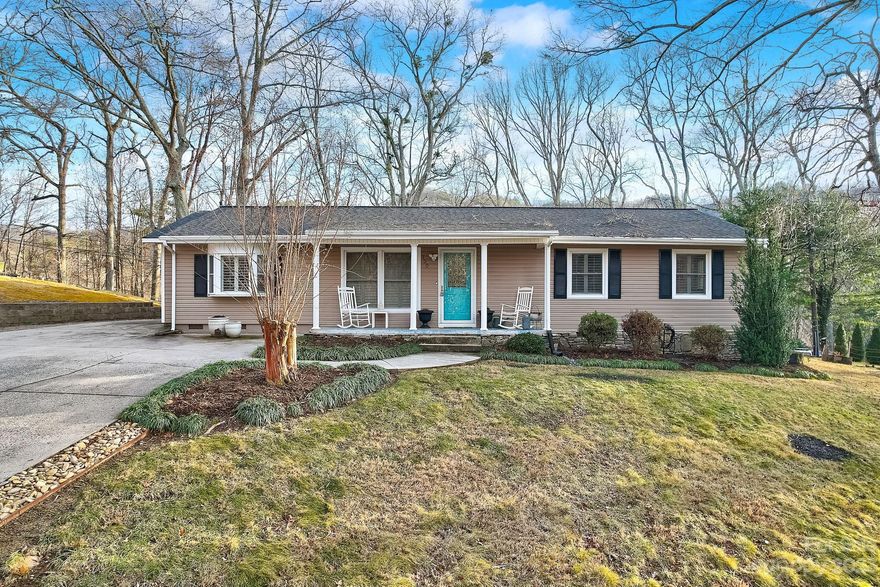 Welcome home to this adorable ranch located just minutes from downtown Black Mountain. Spacious, bright living room/dining area open to the kitchen, great for entertaining! 3 bedroom, 2 full baths and a newly renovated laundry room with tons of storage.  Low maintenance home with a huge two level back deck as well as a covered front porch overlooking this small, quaint neighborhood.  Great lot with large storage shed & mature landscaping that is beautiful in the spring & summer!