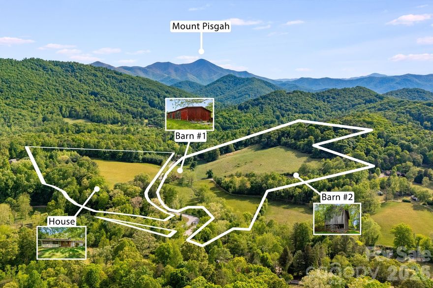 Rare opportunity to own beautiful, fully usable acreage in a peaceful and private setting just minutes from all that Candler and Asheville have to offer. This versatile property features a charming 2 bedroom, 2 bath home, two barns, and gently usable land well suited for a variety of possibilities. Enjoy stunning mountain views, including picturesque views of Mount Pisgah, creating an incredible backdrop for everyday living. Whether you’re dreaming of a private estate, equestrian property, small farm, hunting retreat, or future development potential, this property offers flexibility and room to create your vision while enjoying the convenience of nearby shopping, dining, and amenities.