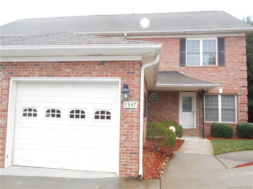 Two bedroom / 2.5 bathroom townhouse with an attached garage + 1 parking space. Hardwood floors on main with 9ft. ceilings. Open layout, kitchen has 42" cabinets and granite counter tops in kitchen. Stainless steel appliances. Additional room downstairs which can be used for an office. Heated whirlpool tub in master and walk-in closet. Plenty of storage area. Very quit neighborhood which includes swimming pool. Conveniently located near I-77 & I-485. Near lots of shopping and restaurants.  As-is