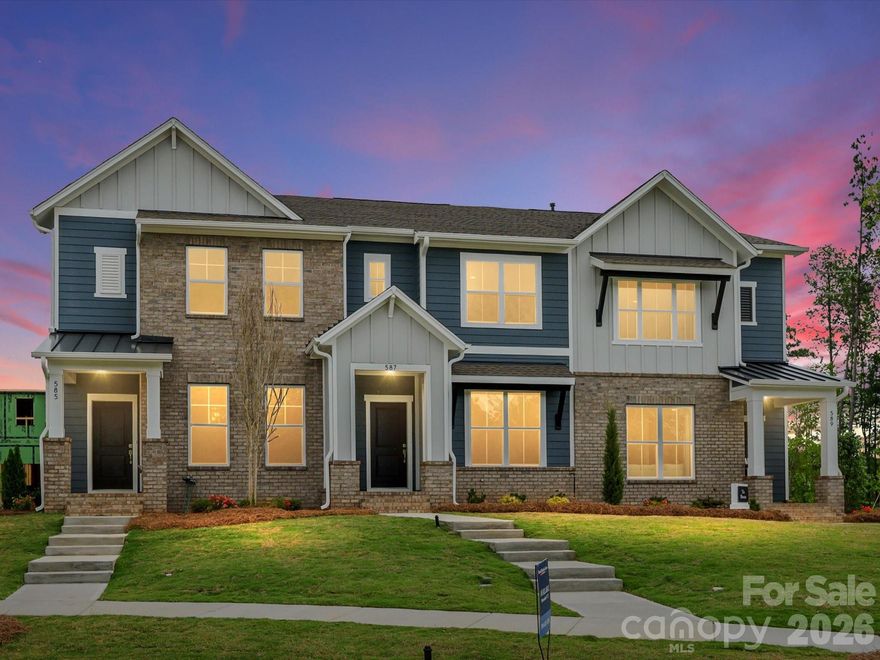 Step into an end-unit townhome that breaks away from the typical builder cookie-cutter design. This brand-new home offers modern style, exceptional construction quality, and the ease of low-maintenance living—with lawn care included and strong warranties for added peace of mind.

Featuring 3 bedrooms, 2.5 baths, and a versatile second-floor loft, this home provides flexible space for work, relaxation, or entertainment. The beautifully appointed kitchen showcases 42-inch Benton Birch Quill cabinets paired with sleek Carrera Breva quartz countertops and a gas range—creating a stylish and functional space for cooking and gathering.

Durable LVP flooring runs throughout the entire first floor and continues up the stairs, enhancing the home’s clean, cohesive look. As an end unit, this townhome offers added privacy and abundant natural light, making every room feel open and inviting.

Built with long-lasting materials and thoughtful craftsmanship, the home includes Hardie Plank siding and 2x6 advanced construction walls for superior strength, insulation, and durability. It also meets the Environments for Living® Gold Standard for energy efficiency, providing year-round comfort and reduced utility costs. A spacious 2-car garage adds everyday convenience.

Conveniently located near restaurants, shopping, and daily essentials, this home places everything you need within easy reach. Even more exciting— a new Target-anchored shopping complex is coming to the area, bringing additional convenience just minutes from your doorstep.

A beautifully designed, energy-efficient end-unit townhome with modern finishes and low-maintenance living—this home is truly a standout.