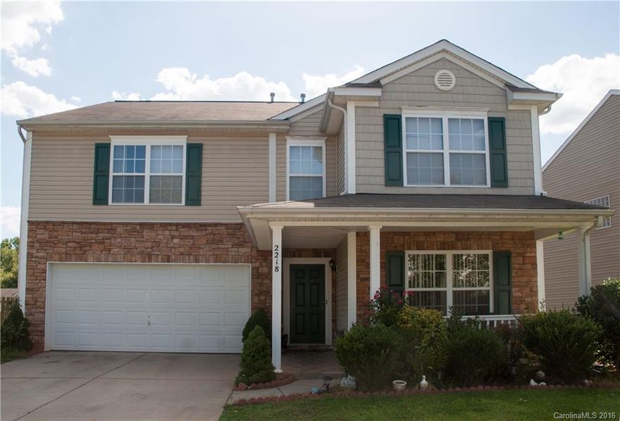 Spacious 4 BR, 2.5 bath home w/ covered front porch & fenced backyard.  Formal living & dining combined area.  Bright kitchen is open to large family room w/ gas fireplace.  Upstairs has big loft area, 4 large bedrooms. Master bath has garden tub, sep. shower, 2 sinks, & walk-in closet. Neighborhood has walking trail, pond, and playground.  Neighborhood is next to Reedy Creek Park.