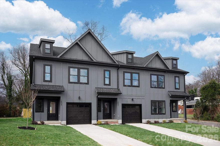 Now presenting 1804 Vinton, a stylish end-unit townhome redefining modern living. With thoughtful design and elevated finishes throughout, this home delivers comfort, convenience, and contemporary appeal in one cohesive space. Located in one of the city’s most convenient pockets, this home is designed to welcome you in. Inside, a sun-washed entry sets the tone, framed by a sleek glass front door and thoughtfully designed built-ins that create a seamless drop zone for everyday ease. The kitchen is a true entertainers delight, highlighted by quartz countertops, an oversized island, a custom range hood, timeless herringbone backsplash, and stainless steel appliances that make cooking and entertaining effortless. Complete with a walk-in pantry and custom wood shelving, this space connects perfectly to the fireside living room for a cohesive, airy feel. From these light-filled interiors to your own private outdoor escape, this home is designed for a vibrant city lifestyle. Luxury vinyl plank flooring extends throughout the entire residence, creating a harmonious flow that leads effortlessly out to an entertainer’s patio and a fully fenced backyard, providing a rare layer of privacy in the city. All three bedrooms are situated upstairs, highlighted by a stunning primary suite complete with a generous walk-in closet, a custom board-and-batten accent wall that creates a beautiful focal point, and a spa-inspired bathroom designed with a serene, spa-like ambiance and refined finishes. Unbeatable location just an eight-minute walk to Oaklawn Language Academy, just minutes to the vibrancy of Camp North End, two minutes to JCSU, and immediate access to the Gold Line, Uptown, and I-277. The financial advantage continues with eligibility for 100% financing with no PMI, plus up to $20,000 in lender assistance for closing costs or rate buy-downs through a preferred lender. As an added incentive, the builder is extending up to $10,000 in closing cost contributions with an acceptable offer with the preferred lender. Contemporary style, unmatched convenience, and a smart investment. Welcome home!!