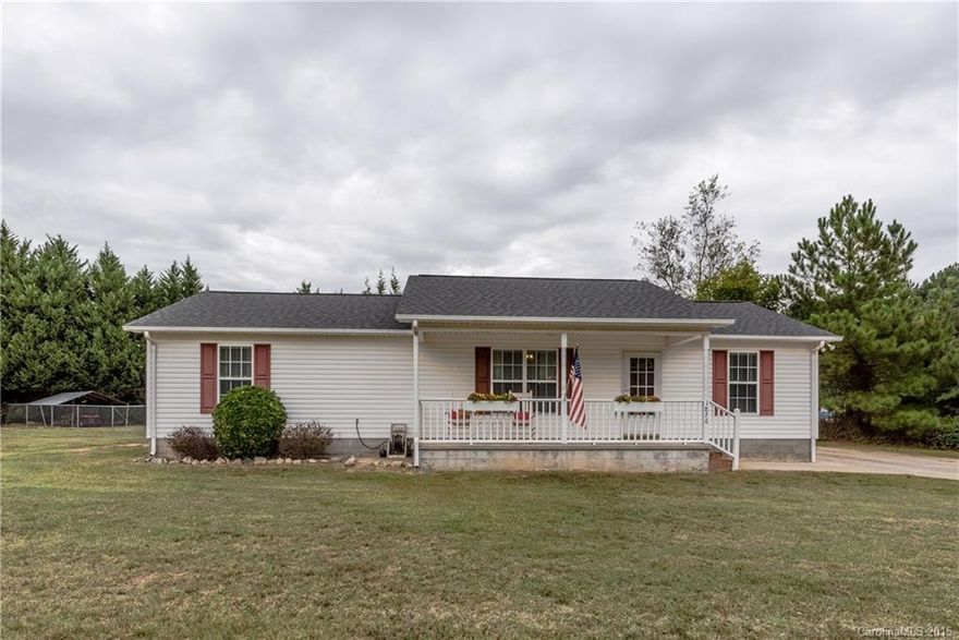 Very nice home sitting on over an acre of land.  Home has a split floor plan with an open living area with new gorgeous dark hardwood floors.  Roof was replaced in 2010 and A/C system replaced 6 years ago.  Nice covered front porch and large yard.  Property is surrounded by trees which creates plenty of privacy.  Back yard is totally fenced with gates at both sides. Have expired contract using USDA finance. Looking to replace with cash or conventional. Pls show and sell.