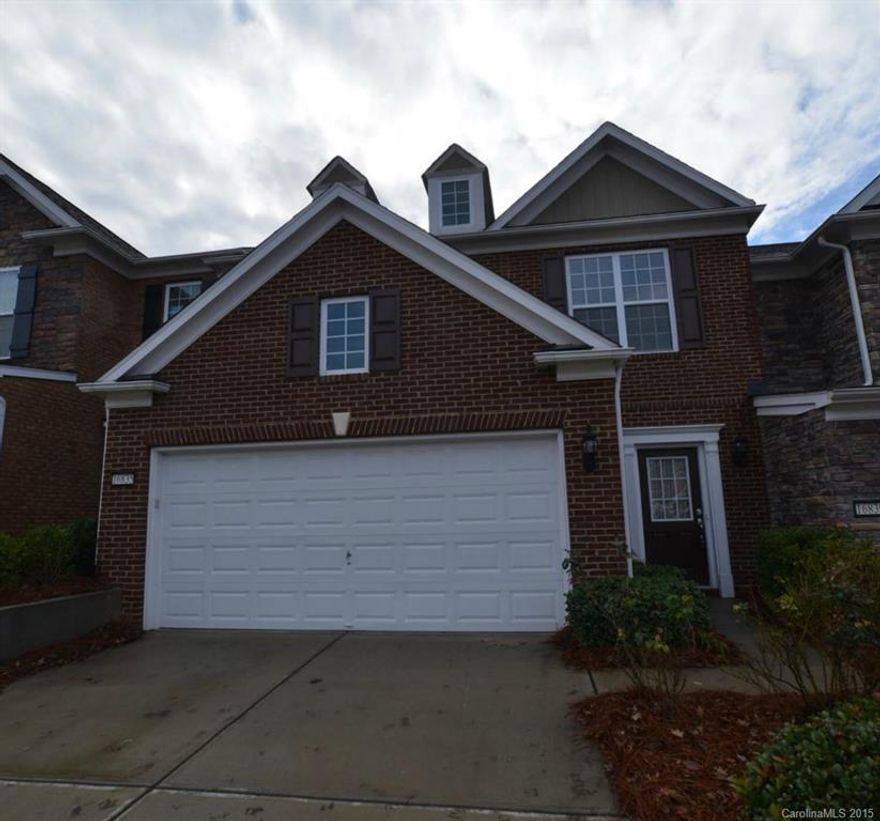 3 bedroom, 2.5 bathroom townhome located just off Ardrey Kell Road in Ballantyne! Hardwoods downstairs, granite counters and stainless appliances in the kitchen. Two car attached garage. Elegantly finished covered patio off the dining area. Washer and dryer hookups are provided upstairs, along with all 3 bedrooms and two full baths. Heat and water heater are powered by gas.