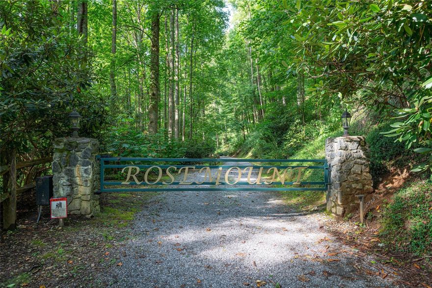 Picturesque Small Home 'Gated' community perfect for vacation rentals - adjoins the Blue Ridge Parkway with winding lanes, timber fencing and lantern lights along the way.. This lot features Beautiful mature trees.. There might be a mountain view with tree trimming! This is a good area for vacation rentals... Hiking trail loops through the neighborhood.. Small homes are acceptable with 900 Square feet minimum and 2000 SF is the Max size allowed with Architectural review. Well and septic is needed. $2500 fee to start construction.. Wide paved state road leads to the Rosemont Cottages Gate then well maintained gravel roads lead to the home site.. Small Homes and Vacation Rentals Allowed.. Located close to dining and shopping ... in Balsam Area near Waynesville on the way to Sylva ... just past the Blue Ridge Parkway access... Drone shots show the Rosemont Community geolocation.. This location is appealing for a tiny home, Vacation Getaway, Air BnB or Short Term Rental