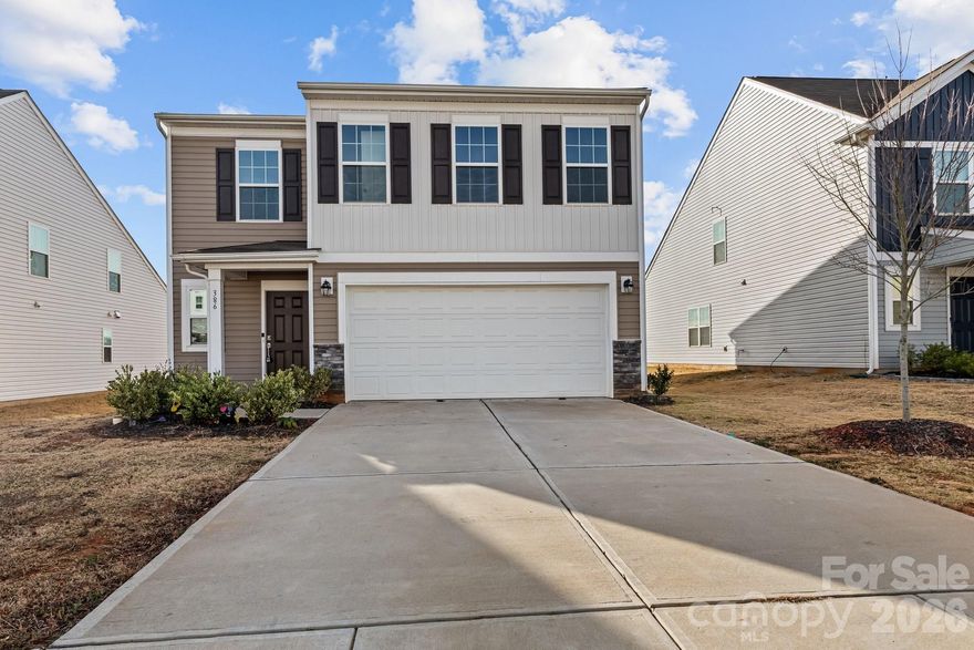Spacious, light and bright, like new, 2023 built home has five bedrooms. three full bathrooms, and additional flex space for office, den, or additional bedroom. Features gorgeous kitchen with white shaker cabinets, stainless steel appliances, quartz countertops with large kitchen island. recessed lighting, and huge pantry, that opens to substantially sized great room. One downstairs bedroom and bathroom, with all other bedrooms and bathrooms upstairs with brand new carpeting. Luxury vinyl plank flooring downstairs. Great location with close proximity to downtown dining, grocery stores, local parks, greenway trails, shopping and easy access to the interstate highways.