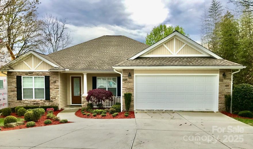 This charming single family home located at 18 Eagle Pointe
Way in the highly recommendable EAGLEPOINTE community in Flat Rock, NC was built in 2010.
This home was the original Builder/Developer Jasmine model and featured numerous
upgrades. With 3 bathrooms 2 baths the split plan design has 1,966 sq.ft. of finished living
space, and a spacious lot size of 9,148 sq.ft., this property offers plenty of room for
comfortable living. The exterior of the home is comprised of no maintenance vinyl siding
with cultured stone accents. there is a front porch and rear deck oriented to a southern
view. The home features hardwood maple flooring, carpet, and tile surfaces. the great room
has a gas fireplace. The primary bath has a private toilet room, soaking tub and walk in
shower and dual vanities. The kitchen has maple cabinetry, granite countertops and
stainless steel appliances. An interior laundry room has W/D connections and a laundry
sink. Close to everything this is an ideal location to live