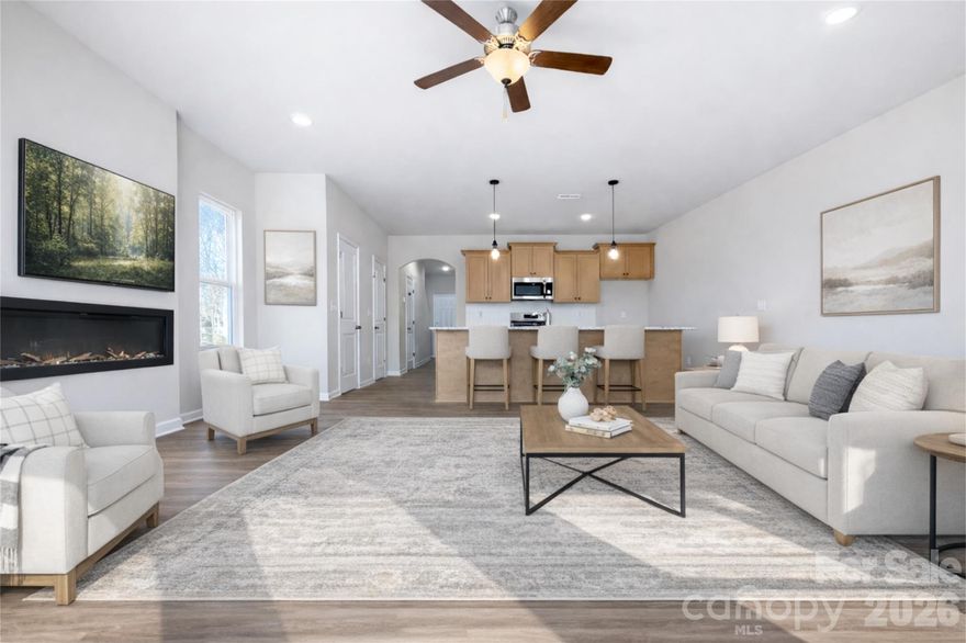 It is a beautifully designed 3 bedroom townhome with a thoughtful layout and upscale finishes included in the price. This is our popular Whitley plan AND features a large kitchen island that overlooks the main living, dining, and flexible space—perfect for entertaining and everyday living.  Homes feature timeless selections with soft grays, crisp whites, and natural wood tones throughout. Luxury vinyl plank flooring runs through the main living areas, all full bathrooms, and the laundry room for both style and durability. Upstairs, you’ll find spacious secondary bedrooms and a conveniently located laundry room, making daily routines effortless.   Each townhome includes a 16-foot privacy fence separating units, with potential HOA approval to extend fencing after purchase—allowing homeowners to create an even more private outdoor space. A perfect blend of modern design, transparency in pricing, and low-maintenance living—Abershire offers style, comfort, and value in a brand-new community. All of the homes are representation photos.