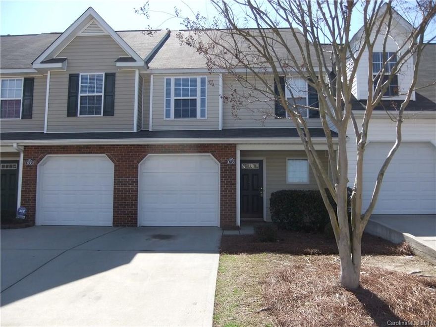 2 BR 2.5BA Open Living/Dining/Kitchen, Corner Fireplace with Gas Logs, 2 Master Suites, 1 Garden Tub/shower, both with Walk-in Closets, Kitchen has Range, Refrigerator, Dishwasher & Disposer, 2" Faux Blinds, Fresh Paint. Washer & Dryer included, Attached Garage, Patio overlooks lovely landscaped yard for Privacy. in Desirable Lexington Commons with Pool, Excellent location near I-77, schools, restaurants, medical & churches.