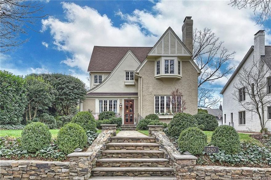 Located on one of the prettiest streets in Myers Park, this beautiful home features 4 bedrooms, 3 1/2 baths and a large bonus room.  The gourmet kitchen boasts a large Carrera marble topped island, marble surrounding countertops, a Wolf stove, Sub Zero refrigerator, 2 sinks, and a wet bar.  The expansive kitchen is open to the large Great Room and breakfast area, and overlooks the professionally landscaped yard that gives prominence to the mature plantings, shrubs and colorful flowers. The rich, wood paneled Living Room showcases bookshelves and a gas log fireplace. Outdoor side patio is a wonderful place to entertain. Guest suite located on the 3rd level could be a bonus room or exercise room.  9 foot ceilings down.  Meticulous attention to detail throughout.  Do not miss this one! Showings begin Thursday, March 1 at 1pm.