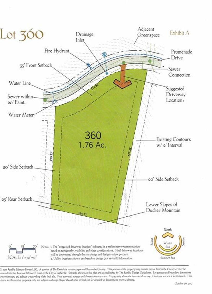 This beautiful 1.76 acre lot is located in The Ramble Biltmore Forest, a gated community in the heart of South Asheville and bordered by the Blue Ridge Parkway. Homes are thoughtfully designed and owners reap the benefits of living in a gated neighborhood that also offers an abundance of preserved open spaces connected by an extensive network of trails. In addition to hiking, the Ramble also offers parks, a Living Well Center complete with a fitness center, gathering area for social functions, outdoor heated saline swimming pool, tennis courts, bocci and pickleball courts, and more. This lot is within walking distance to the Living Well Center and awaits your vision for your perfect dream home. Mail to be delivered to cluster box, location TBD.