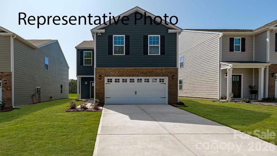 The Aisle is a spacious & modern two-story home designed with open concept living in mind. This home features four bedrooms, two & a half bathrooms & a two-car garage, making it perfect for your new home. Upon entering the home, you'll be greeted by an inviting foyer that leads directly into the heart of the home: the great room. This impressive space features a living room, dining area, and well-appointed kitchen. The kitchen is equipped with a pantry, stainless steel appliances, & a large island with a breakfast bar, making it perfect for both cooking and casual dining. Home also features a primary suite, complete with a large walk-in closet and en suite bathroom featuring dual vanities and a spacious shower. The additional three bedrooms share a full bath that includes dual vanities. Outback is a patio, perfect for outdoor entertaining or enjoying beautiful weather. With its thoughtful design, spacious layout, and modern conveniences, the Aisle is the perfect place to call home.

This home has a flat private backyard!