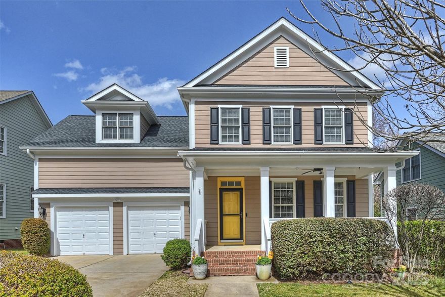 Charming 4 bed, 2.5 bath incl. gigantic bonus room/4th bed, 2,518 sf in the heart of walkable Baxter Village. Large and inviting front porch welcomes as you enter this open floor plan with recently refinished wood flooring throughout main level and stairs. Kitchen features granite countertops and breakfast island, stainless appliances, new backsplash.  Opens to fireplace-focused rear facing living room which connects to an expansive screened porch overlooking large, private, fully fenced yard. Escape to the upper level primary retreat with dual vanities, garden tub, separate shower and over-sized walk in closet. Massive bonus room is a perfect 4th bedroom, office, escape or theater. This move in ready home has been replumbed (2016), roof (2018), upper floor AC (2019) with exterior sealed and painted. Right next to the village center, shopping, easy access to highways and within top-rated York county schools.