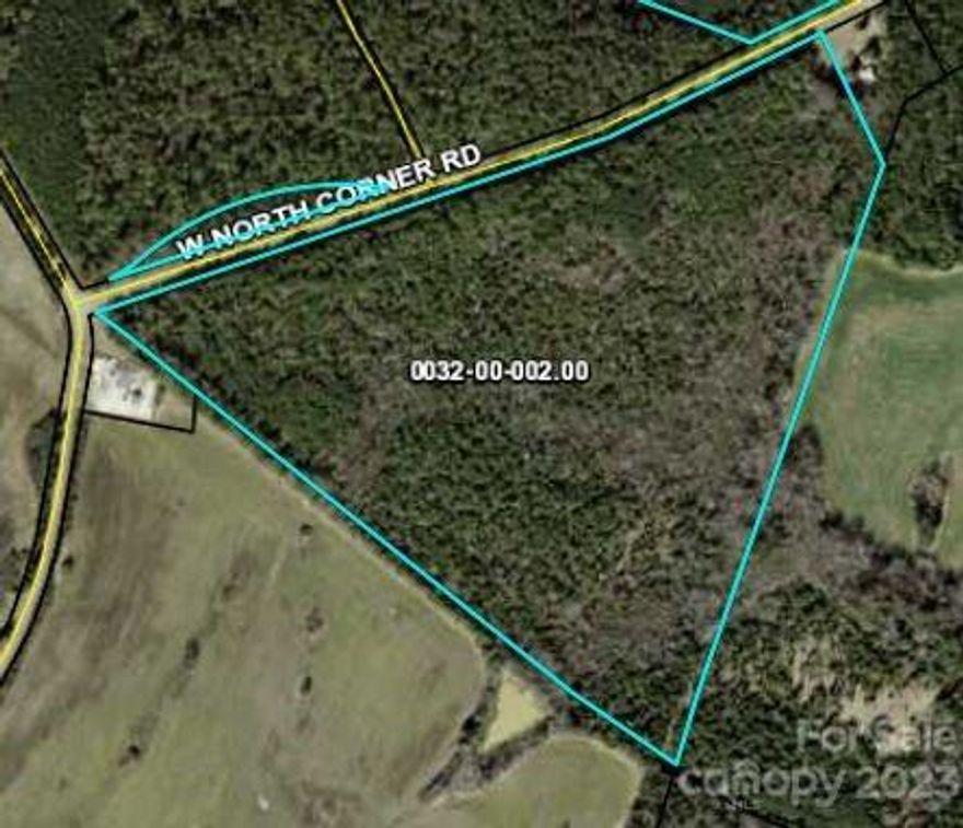 Only 1 mile off Hwy 521 makes this a perfect place for development. This land is an approx. 48+ acre portion of the entire parcel ID 0032-00-002.00. It is located in the Town of Van Wyck on the south side of W. North Corner Rd where it junctions with Old Hickory Rd.  Currently zoned Rural Neighborhood (RN). 1 acre minimum homesites if subdividing for residential usage. W. North Corner Rd has gas, water, and fiber optic internet in place.  No county sewer available at at this time.  No mobile homes. The timber on the property has commercial value. Seller can recommend interested services that will pay for the timber. Great place for a land developer to meet the expanding needs for new communities off Hwy 521.  Luxury homes and new construction developments border this land.