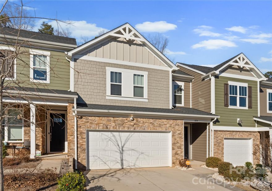 Welcome to 8134 Merryvale Lane, a beautifully maintained 3-bedroom, 2.5-bath townhome nestled in the highly sought after Vineyards community near Lake Wylie.

Designed with comfort and style in mind, this bright and airy home includes tons of natural light throughout the open concept main living area. The stunning kitchen is complete with a large island, granite countertops, stainless steel appliances, and exceptional storage. The adjacent dining area provides ample seating and flows seamlessly to your private, fenced backyard oasis — enhanced with a paver patio, perfect for relaxing or entertaining.

Upstairs, the primary suite showcases an oversized shower, double vanity, and an impressive walk-in closet. The laundry room conveniently connects to both the primary closet and the common hallway for everyday ease. Two additional secondary bedrooms, a full bathroom, and a spacious loft area complete the upper level, offering flexibility for guests, work, or play.

Ideally positioned within the community for added peace and privacy, this townhome also includes access to Lake Wylie and an array of resort-style amenities. The Vineyards offers lake access, a community boat ramp, walking trails, two outdoor pools, a fitness center, pickleball courts, outdoor grilling areas, a dog park, playground, and more. Boat slips, a storage lot, and kayak launch are available for a fee (pending availability).