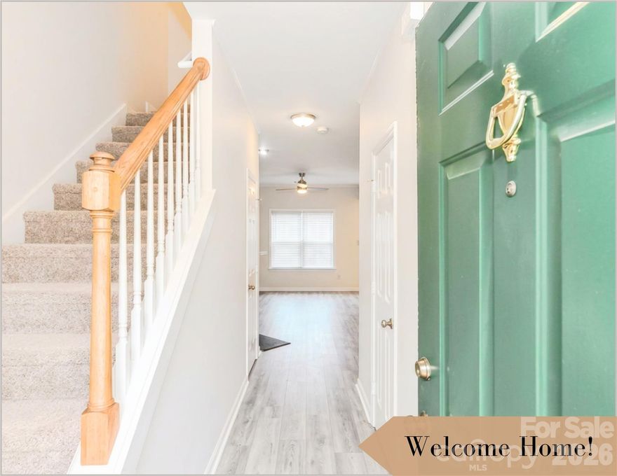 Welcome to Lennox Square, a highly desirable gated community offering comfort, style, convenience, and low-maintenance living in one of South Charlotte’s most convenient locations. This beautifully updated townhome shows like a model home and offers modern upgrades, spacious living areas, private outdoor space, and exceptional access to everything Charlotte has to offer.

From the moment you arrive, you’ll appreciate the quiet atmosphere, gated entry, manicured grounds, and location just minutes from shopping, dining, entertainment, transportation, and major highways. Whether commuting to Uptown, visiting South End, shopping in SouthPark, or heading toward Ballantyne or the airport, this location delivers unmatched convenience.

Inside, the thoughtfully designed floorplan combines open-concept living with private bedroom retreats. A standout feature is the two oversized upstairs bedrooms, each with its own private en-suite bath — ideal for guests, roommates, or flexible living arrangements.

The spacious primary suite features abundant natural light, dual vanities, a relaxing garden tub, separate glass shower, updated tile work, and a large walk-in closet. The secondary bedroom is also generously sized with its own full bath.

Recent updates include fresh designer paint, new carpet, upgraded tile, updated shower finishes, enclosed patio, modern storm door, and durable luxury vinyl plank flooring throughout the main living areas.

The updated kitchen features quartz countertops, upgraded stainless steel appliances, abundant cabinetry, and a functional layout that flows seamlessly into the dining area and spacious great room. Anchored by a cozy gas fireplace, the great room creates the perfect space for entertaining or relaxing evenings at home.

Step outside to your own private outdoor retreat featuring a newly installed white vinyl privacy fence — perfect for pets, outdoor dining, or unwinding after a long day.

Additional highlights include an oversized attached one-car garage, extra parking nearby, and an HOA that covers water, lawn care, streets, exterior maintenance, and common areas for easy living.

Located approximately one mile from the Blue Line light rail with quick access to I-77 and I-485, this home is also minutes from Quail Corners, SouthPark, Ballantyne, restaurants, breweries, shopping, parks, hospitals, and Charlotte Douglas International Airport.

Stylish, spacious, updated, and move-in ready — this exceptional townhome truly has it all.