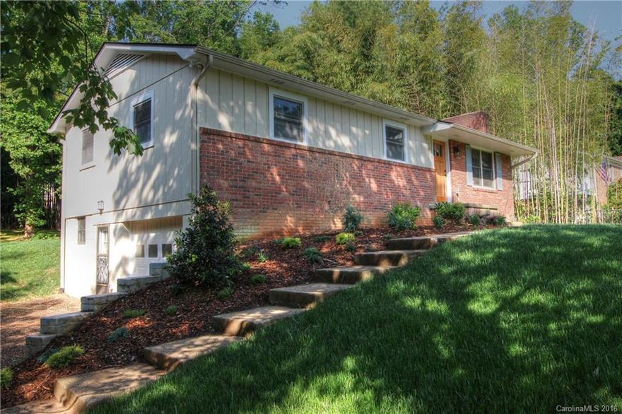 Conveniently located in South Asheville. Fully renovated home with master on main and sunroom.  All new stainless steel appliances, kitchen and bathroom cabinets, granite counter-tops, hardwood floors, tile in baths, insulation, plumbing, electrical, HVAC, roof, mechanical, drywall, windows & doors on upper level, gutters and landscaping. Renovated basement with full bath. Nice, private backyard.