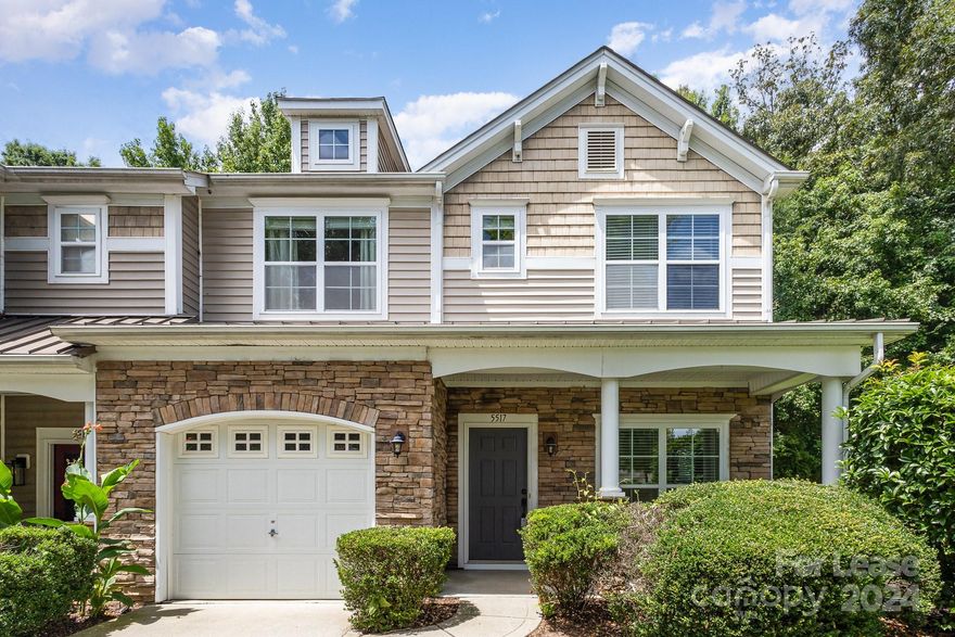 End Unit Townhome in Berewick, conveniently located close to the airport, uptown Charlotte and Lake Wylie. Maintenance free living with country club style amenities! Primary ensuite on main level with large walk in closet. 2 additional bedrooms and full bathroom can be found upstairs with oversized loft. Open loft overlooks 2 story great room. Wooded end/corner home perfect for back porch enjoyment.