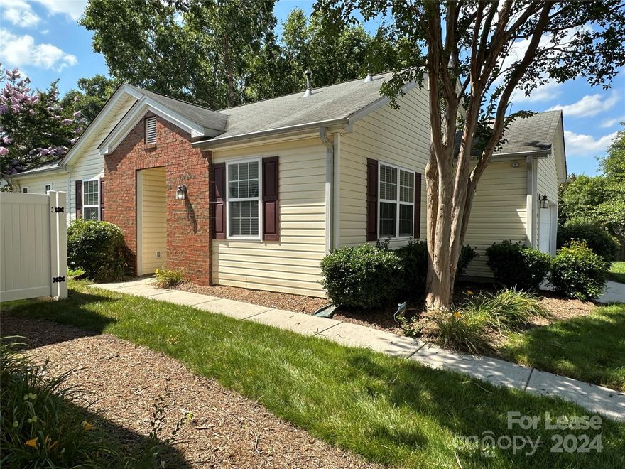 Tucked away at the end of a quiet street, this charming 2 bed, 2 bath ranch is sure to please with its casual layout and excellent location! An open living room provides all the space you need for everything from entertaining to a quiet night in. The U-shaped kitchen will make cooking and cleaning a breeze, accented with granite countertops and oak cabinetry. The adjacent dining space features eye-catching pendent lighting and sliding door access to the rear patio. Your primary bedroom features an en-suite bath with extended vanity for outstanding storage. Located in the Highland Creek community, you will enjoy easy access to both the Concord Mills and Northlake areas. Easy access to I-485, I-77 and I-85 puts all of the greater Charlotte area only a short drive away!