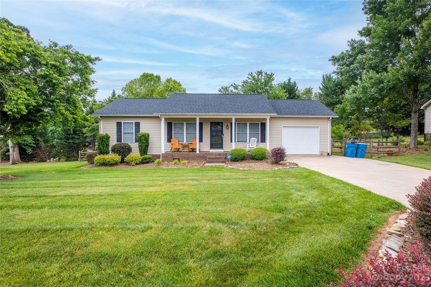 Well maintained and adorable 3 bed/ 2 bath ranch home with garage. You will love the beautifully landscaped and flat lot with a fenced in backyard. The home offers a total open concept kitchen, dining and living room area with fireplace. The 30 yr roof was done in 2021. The primary bedroom is spacious and offers a full private bath. Storage building will stay. 
Highest and best offers due by 11:30am 5/24/23