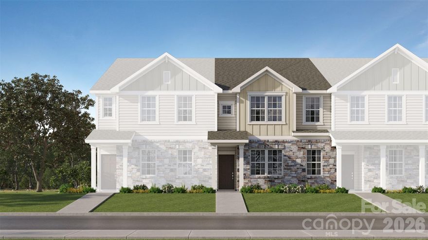 The first floor of this two-story home is host to a spacious open floorplan that connects an inviting Great Room, breakfast nook and chef-inspired kitchen. There are three bedrooms located upstairs, including the luxe primary suite, which features a spacious bedroom, on-suite bathroom and generous walk-in closet. Plus, our signature Everything's Included program means you will get quartz or granite kitchen countertops, subway tile backsplash, ceramic tile, and luxury vinyl plank flooring, on the first floor, at no extra cost! Cannon Village is a master-planned community offering new single-family homes and townhomes to a great location in York, SC. Future  amenities will include a swimming pool and playground.