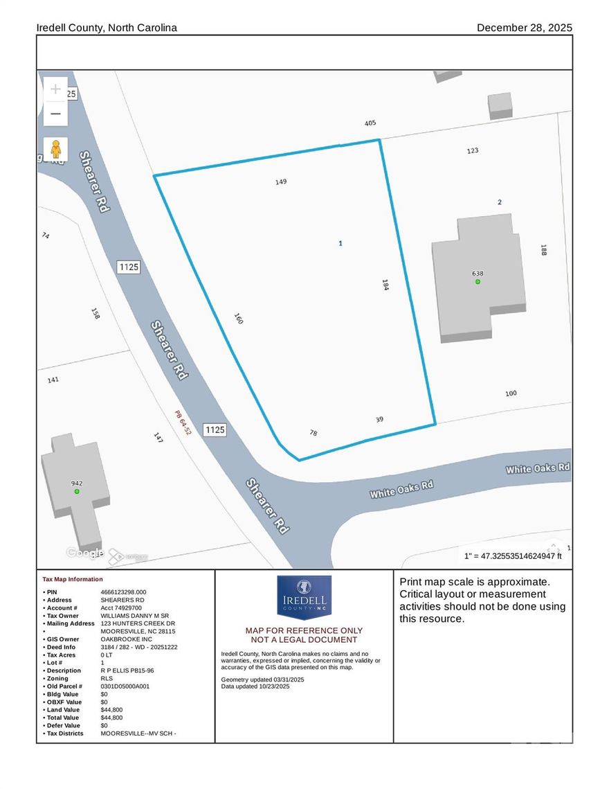 Excellent vacant flat lot in Mooresville.  
 NO HOA. City Utilities, Mooresville Schools, minutes to downtown Mooresville and Davidson. 15 Min to Concord Mills area. Final Pricing subject to change based on plan and trim selections.

 I have floorplan options or bring your own.  

Oakbrooke Inc to build.
