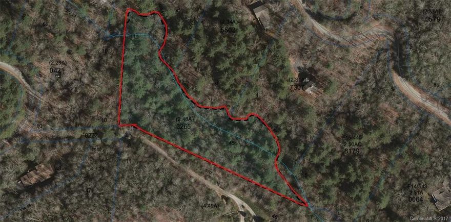 Private gently sloping 2.4+/- acre wooded lot with Williamson Creek running through it. Access to lot is 40" running along gravel access road.