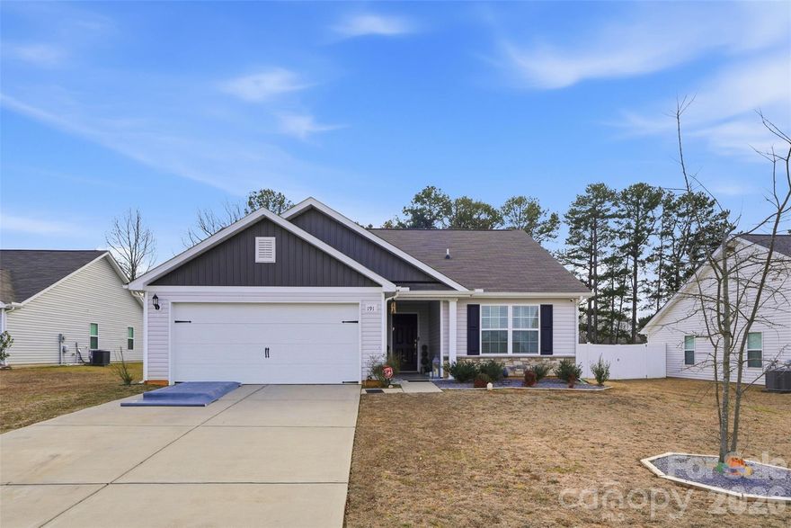 New price and refreshed pictures! Welcome to 191 Belcaro dr! This beautifully maintained 3 bedroom 2 bathroom ranch home offers comfort, charm, and modern convenience all in one. Step inside to an inviting open-concept layout featuring a bright living room, a cozy electric fireplace, and plenty of natural light. The kitchen boasts granite countertops, new appliances, ample cabinetry, and a breakfast bar suitable for entertaining. The primary suite has an en-suite bathroom attached with a walk-in closet, while the two additional bedrooms provide flexibility for guests, a home office, or even hobbies. Thoughtful finishes and seasonal decor highlight the homes warm and inviting atmosphere. Outside, you’ll find nicely maintained vinyl and stone siding with a welcoming front porch, a long driveway, and a well-kept yard ideal for outdoor enjoyment. This home is just waiting for its next owners to enjoy!