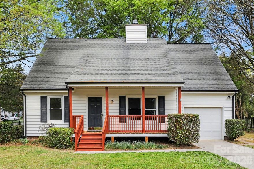 Move in ready home in Park Ridge! This well maintained 3-bedroom, 2-bath features a main level primary bedroom,  plenty of space, charm, and a peaceful setting, making this one hard to find! Situated on a level, nearly 1/3 acre lot, the backyard feels private and serene—perfect for relaxing or entertaining.

Step inside to a bright, open layout featuring a 2 story living room entrance with a stunning stone fireplace as the focal point. Out front, enjoy the classic rocking chair front porch—ideal for morning coffee or unwinding in the evenings. Toward the back, you’ll love the spacious sunroom filled with natural light and overlooking the spacious backyard.

Upstairs you will find 2 bedrooms plus a versatile loft space that can be used as a home office, playroom, or additional living area. Outside, enjoy the fully fenced backyard with a black metal fence, a back porch for entertaining, and plenty of usable yard space.

Complete with a one-car garage, this home is ideally located near I-485 and I-77, just minutes from Carolina Place Mall, shopping, dining, and everyday conveniences. Roof installed in 2022! A rare combination of space, privacy, and location—don’t miss it!