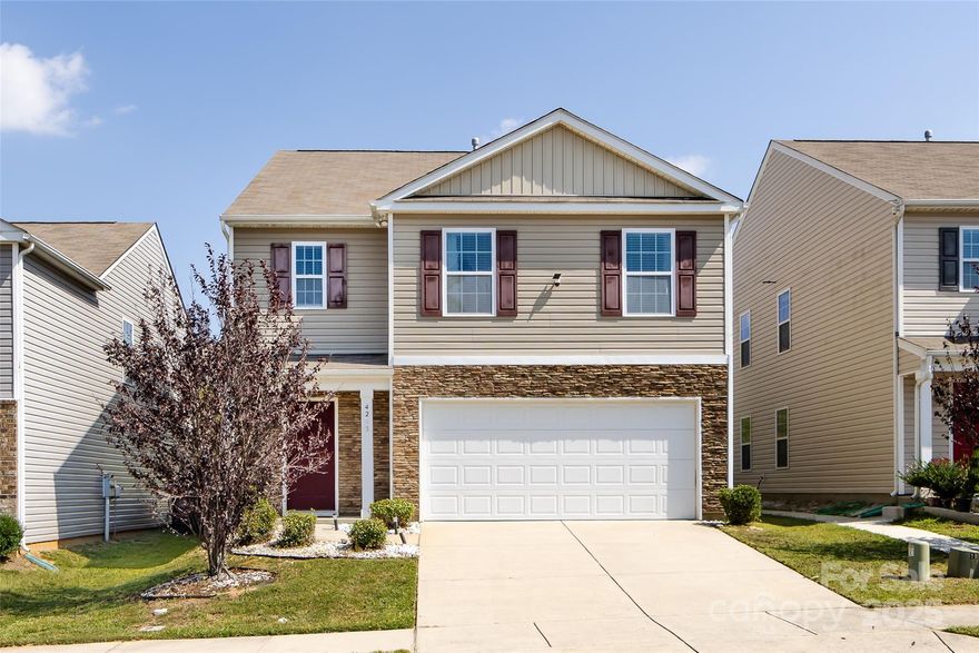 Do not miss this 2 story home with open floor plan. It offers 5 bedrooms and 3 baths. Kitchen with breakfast bar and large walk-in pantry. Great room with fireplace open to kitchen and dining area. Bedroom and full bath on main. Upstairs offers 4 bedrooms and two full baths. Large Primary bedroom and primary bath offers garden tub, shower and two sinks. Two car garage and lots of storage in this home. This spacious home is conveniently located to Hwy 49 leading to Concord, Harrisburg and Charlotte.