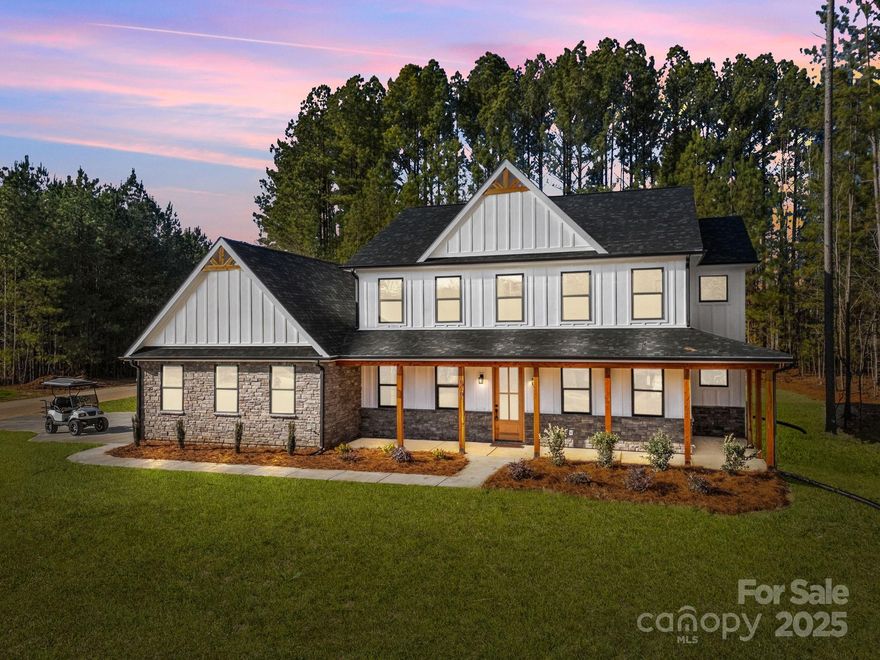 New construction modern farmhouse located in a gated community with lake access to High Rock Lake. This 4-bedroom, 2.5-bath home features durable Hardie board siding and a spacious open-concept layout. The large living and dining area includes custom built-ins and flows seamlessly into a chef-inspired kitchen with premium finishes and ample workspace.

The primary suite offers a custom tile shower and a soaking tub. Additional features include generous natural light, quality craftsmanship, and thoughtful design throughout. Community amenities include a clubhouse, pool, and tennis courts. This home provides exceptional comfort and a desirable lifestyle in one of Salisbury’s premier communities.