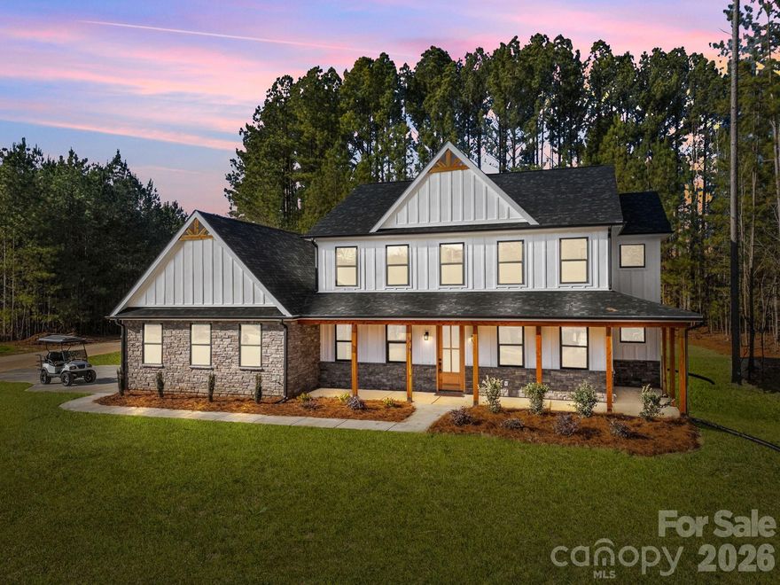 New construction modern farmhouse located in a gated community with lake access to High Rock Lake. This 4-bedroom, 2.5-bath home features durable Hardie board siding and a spacious open-concept layout. The large living and dining area includes custom built-ins and flows seamlessly into a chef-inspired kitchen with premium finishes and ample workspace.

The primary suite offers a custom tile shower and a soaking tub. Additional features include generous natural light, quality craftsmanship, and thoughtful design throughout. Community amenities include a clubhouse, pool, and tennis courts. This home provides exceptional comfort and a desirable lifestyle in one of Salisbury’s premier communities.