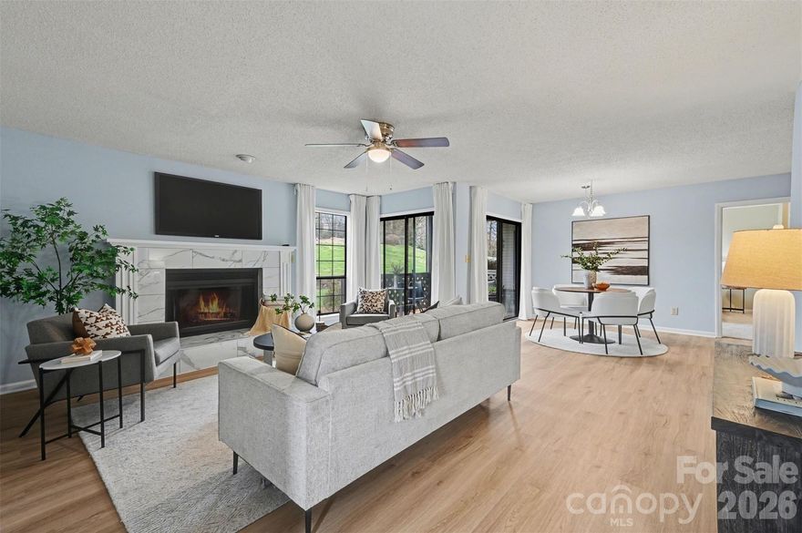Welcome to this beautifully refreshed first floor condo in the Harris Lake community, offering the perfect blend of comfort, convenience, and investment potential. Featuring a spacious split bedroom floor plan with two full bedrooms and two full bathrooms, this home provides privacy and flexibility for both homeowners and tenants.

The interior has been thoughtfully updated with gleaming quartz kitchen countertops, new appliances, fresh paint, updated flooring, and tiled floors, creating a clean and modern feel throughout. The bright living room is anchored by a charming brick fireplace with new Statuary Vein Porcelain Tile, while large windows and sliding doors allow natural light to pour in. Enjoy the peaceful views from your covered patio, perfect for relaxing or entertaining.

Additional conveniences include in unit laundry and extra outdoor storage, making everyday living easy and functional.

Ideal for both homeowners and investors, the community has no rental caps, offering strong rental potential and excellent cash flow opportunities. The HOA has recently replaced the roofs and updated building exteriors, providing added peace of mind.

Located just steps from public transportation, minutes from major highways, and only 10 minutes to Uptown Charlotte, this home offers unbeatable accessibility. Enjoy being close to some of Charlotte’s most vibrant destinations including NoDa, Plaza Midwood, Reedy Creek Park, Optimist Hall, Camp North End, the University area, Concord Mills, and Charlotte Douglas International Airport.

While centrally located near everything Charlotte has to offer, this community maintains a quiet, peaceful atmosphere that feels like a private oasis in the city.