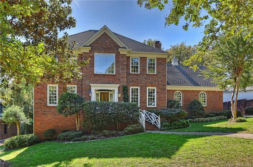 Custom-built house on over a half acre - and it overlooks a large pond! Tons of upgrades will be found throughout this builder-owned home in desirable South Charlotte - North Carolina cherry hdwd floors (same wood was used for built-ins in family room), heavy mouldings throughout, 10' ceilings on 1st flr & 9' ceil. up. Cook's Kitchen is complete with SS KitchenAid Appliances, granite tops and custom 42" cabinets. Great home on a quiet street that is very convenient to Southpark & Uptown!