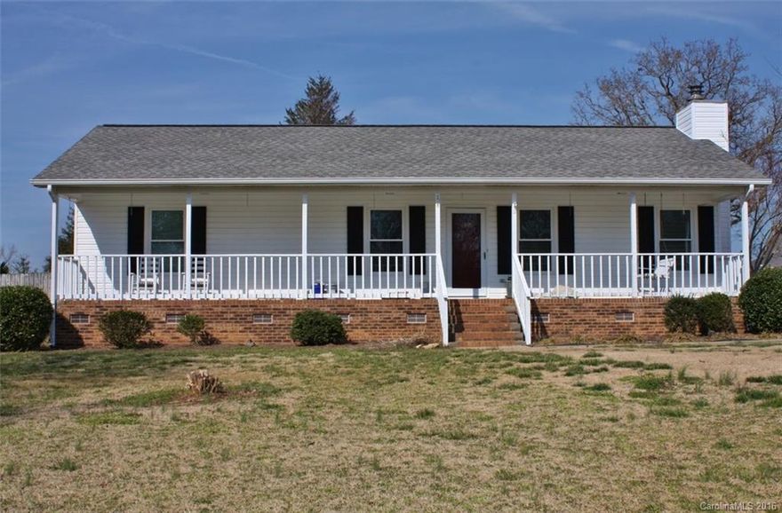 Well-kept home on 1 acre lot. 3 bedroom/2 baths. Large front porch with swing. Appliances go with home. Great outdoor spaces. Large, partially fenced backyard adds privacy. Wide concrete driveway with parking spaces. Large detached garage with 2 large tool and storage rooms. Small garden pond with fountain waterfall and flower garden.