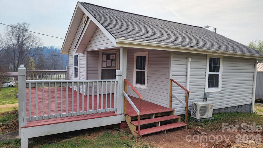 Cozy, completely remodeled one level home close to the City of Marion, but not in city limits - county taxes only! House was recently renovated - new floors, subfloor, roof, siding, doors, paint, water heater, plumbing fixtures, new bathroom, light fixtures, windows. Charming 1 BR, 1 BA home has two mini-splits for heat and AC, separate living room, kitchen, laundry room. Large deck overlooks mature neighborhood. Paved street. Lot is about 0.32+/- acre and runs deep to the open back yard so great place for gardens or to build fence for pets. Special feature of this property is the detached 12 ft x 16 ft outbuilding with delightful finished interior - has wood walls and wood vaulted ceiling, lovely chandeliers, is wired but not plumbed. Versatile uses for this building include home office, craft workshop, TV/Game Room, man cave or she shed. Affordable first home with low utility bills.  OR, buy this as a weekend mountain retreat or summer home to escape the scorching heat. Marion is in the foothills of the Blue Ridge Mountains. Shared well with one neighbor.  Well rights and well maintenance agreement are recorded. Septic permit not found. SOLD AS IS. Vendee(Seller) Financing might be available on this property, but is not guaranteed.  Watch your step in the crawl space - entry by small door, area is dark and has uneven dirt floor. Use caution when viewing the detached building. If property was built prior to 1978 lead based paint potentially exists.