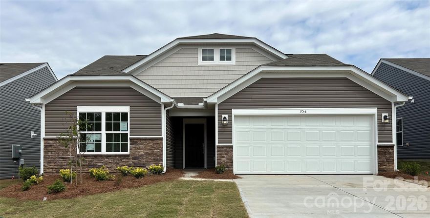 This single-story home features a modern layout with everything needed for comfortable living. Two secondary bedrooms are located off the entry, with an open-concept living area down the hall consisting of a stylish kitchen, breakfast nook and Great Room. An expansive owner’s suite is nestled into a private corner at the back of the home, complete with an en-suite bathroom and walk-in closet. Plus, our signature Everything's Included program means you will get quartz or granite kitchen countertops, stainless steel appliances, luxury vinyl plank flooring, and so much more at no extra cost! Bakers Creek is a master-planned community of new single-family homes and townhomes with future onsite amenities to include pool, cabana and playground.