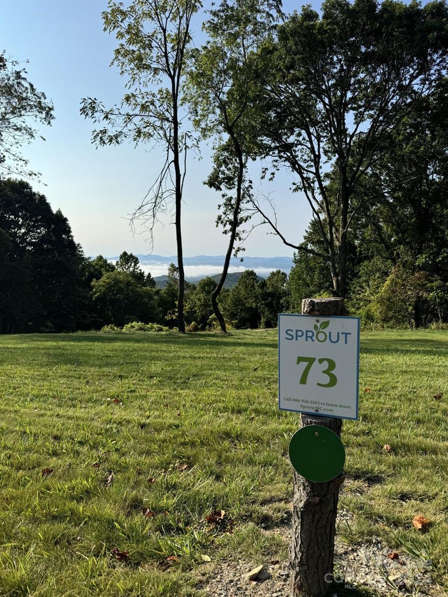 Homesite 73 in Sprout has stunning topography with big south facing views. Hundreds of feet of beautiful road frontage and walkable to 5 miles of private trail system. 
Sprout is Asheville and Hendersonville's newest conservation community offering the residents a place to live a healthy in a nature focused way while still enjoying the comforts of connecting with your neighbors as well as being conveniently located. The community gives owners a way to connect with nature through the community gardens and miles of hiking and mountain biking trails that wind throughout the 150 acre conservation preserve. The conservation area cannot ever be developed in the future and is only for the enjoyment of Sprout owners. Sprout also encourages the use of green building practices such solar panels, geothermal systems as well as qualifying for an Energy Star Certification.