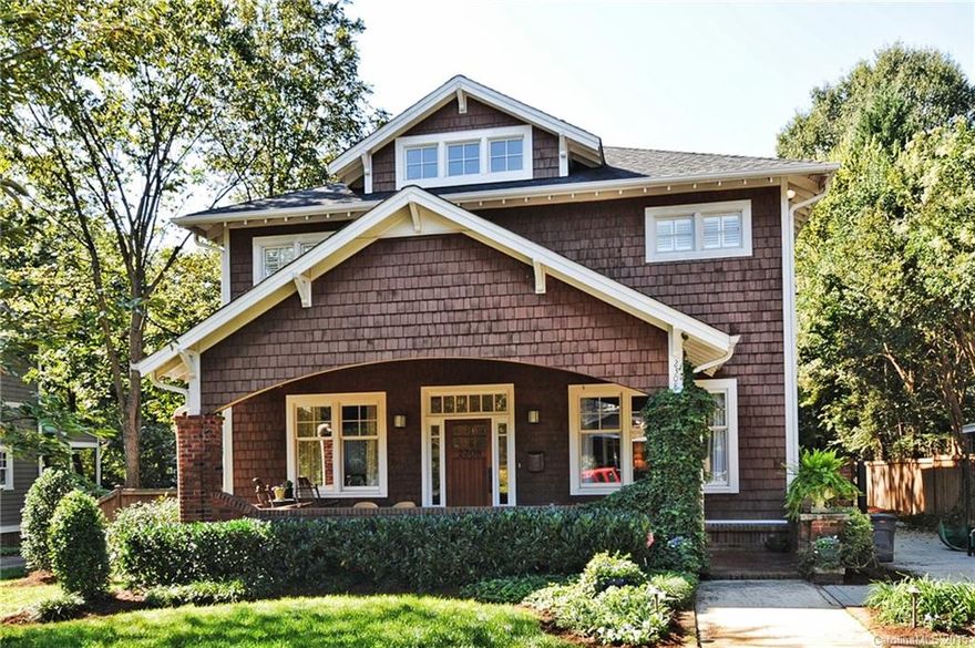 Beautiful craftsman style home in Elizabeth with inviting front porch and open kitchen/living spaces. This home was almost completely rebuilt in 2007 while maintaining the character of the original home. Designer touches throughout with custom built-ins, refinished original hardwoods, and covered balcony off the master bedroom.  Triple french doors lead from the spacious family room to a large covered porch/outdoor living room. Minutes from uptown/hospitals and walk to restaurants/coffee/retail.