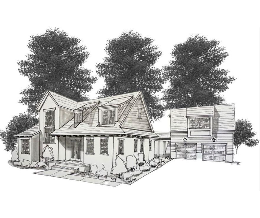 Craigmore Cottage: Modern English Arts & Crafts style with a combination of painted brick, lap siding and Board n Batten to be constructed by E.S. Johnson Builders.  On quiet Dogwood Lane.   Primary bedroom is on the main level which features an open floor plan, office and generous outdoor living.  The covered terrace features a fire place. 
 The garage features unfinished space above which can be used as a second living quarters, office or studio.   Walk to Historic Downtown Davidson with its Restaurants, Boutiques, Farmers Market and Davidson College.  Convenient to all Davidson has to offer.