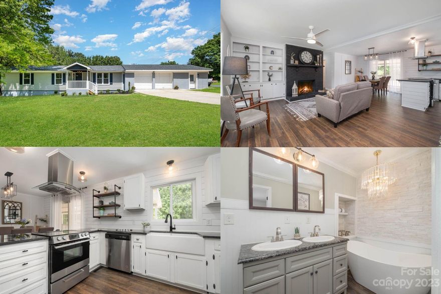 Charming ranch home nestled on a perfect parklike 1.2-acre lot! Beautiful! Fully renovated &  ready for YOU to move in! Come fall in love! Some highlights include LVP flooring throughout the living area & built-ins in the living room and bedroom. Primary ensuite w/gorgeous spa-like bath complete w/double vanities, separate luxury shower & elegant crystal chandelier over the soaking tub. 2nd primary suite, ~ 400sft, offers opportunity for various uses. 
Private entrance ideal for a home office. The suite includes a full bathroom & kitchenette, making it a perfect candidate for Airbnb rental. Great way to generate additional income from your home. The outdoor space is just as special, w/36' covered back porch & 16 x 32 in-ground pool with a new 25-year premium liner. Masonry fence allows for total privacy. The back gate leads out to a wonderful garden area. Quick access to the interstate and close proximity to restaurants and shopping. Come and see!