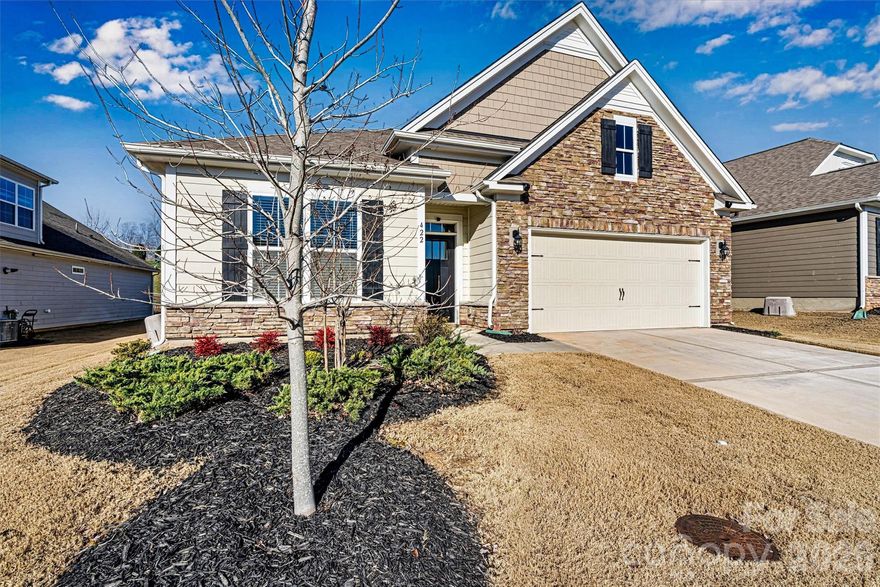 Welcome home to The Farm at Ingleside! Built in 2020, this beautifully maintained 4BR/2BA Claiborne plan offers 1,880 sq ft of open-concept living in the highly desirable Lake Norman area. The gourmet kitchen features granite countertops, stainless steel appliances, a gas range, and extensive decorative moldings that add timeless character throughout the main living spaces. The spacious primary suite includes a tray ceiling, dual vanity, garden tub, separate shower, and walk-in closet. Thoughtful upgrades continue with a tankless hot water heater, screened-in porch with remote-controlled MOTORIZED shades, RADIANT BARRIER which significantly lowers attic temperatures, whole-house water filtration system, in-ground irrigation, and a finished garage floor. Enjoy an amenity-rich lifestyle with access to a Clubhouse featuring a fitness center, large outdoor pool, playground, and walking trails. Whether you’re looking to downsize, simplify, or enjoy the benefits of a well-appointed neighborhood, this move-in-ready home offers exceptional value. Don't miss this one!