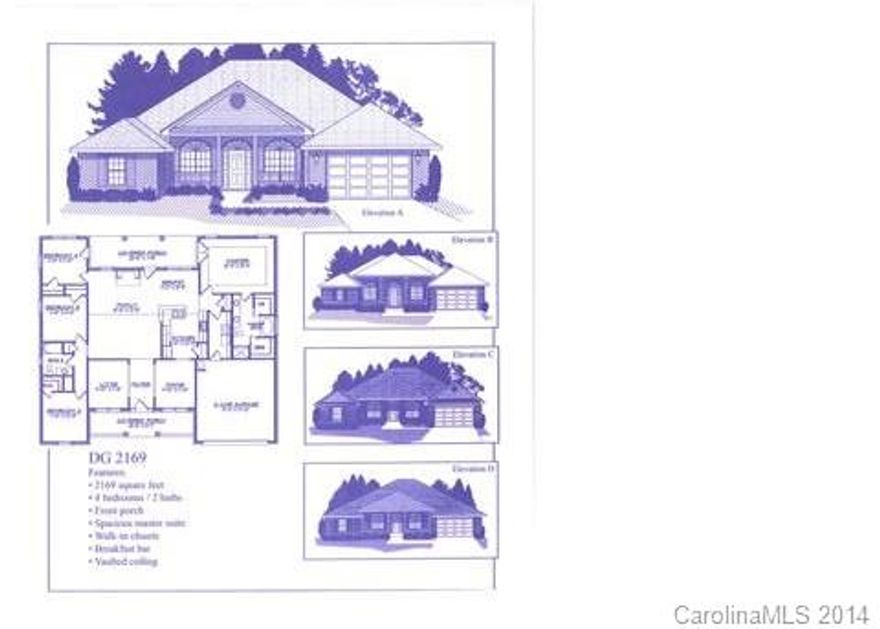 Elegant ranch floorplan with open living area for entertaining. 4 bdrm with owner's suite separated from secondary bedrooms. Formal living room and dining room. Covered front porch.